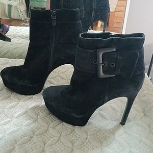 Via Spiga black platform Suede ankle boots